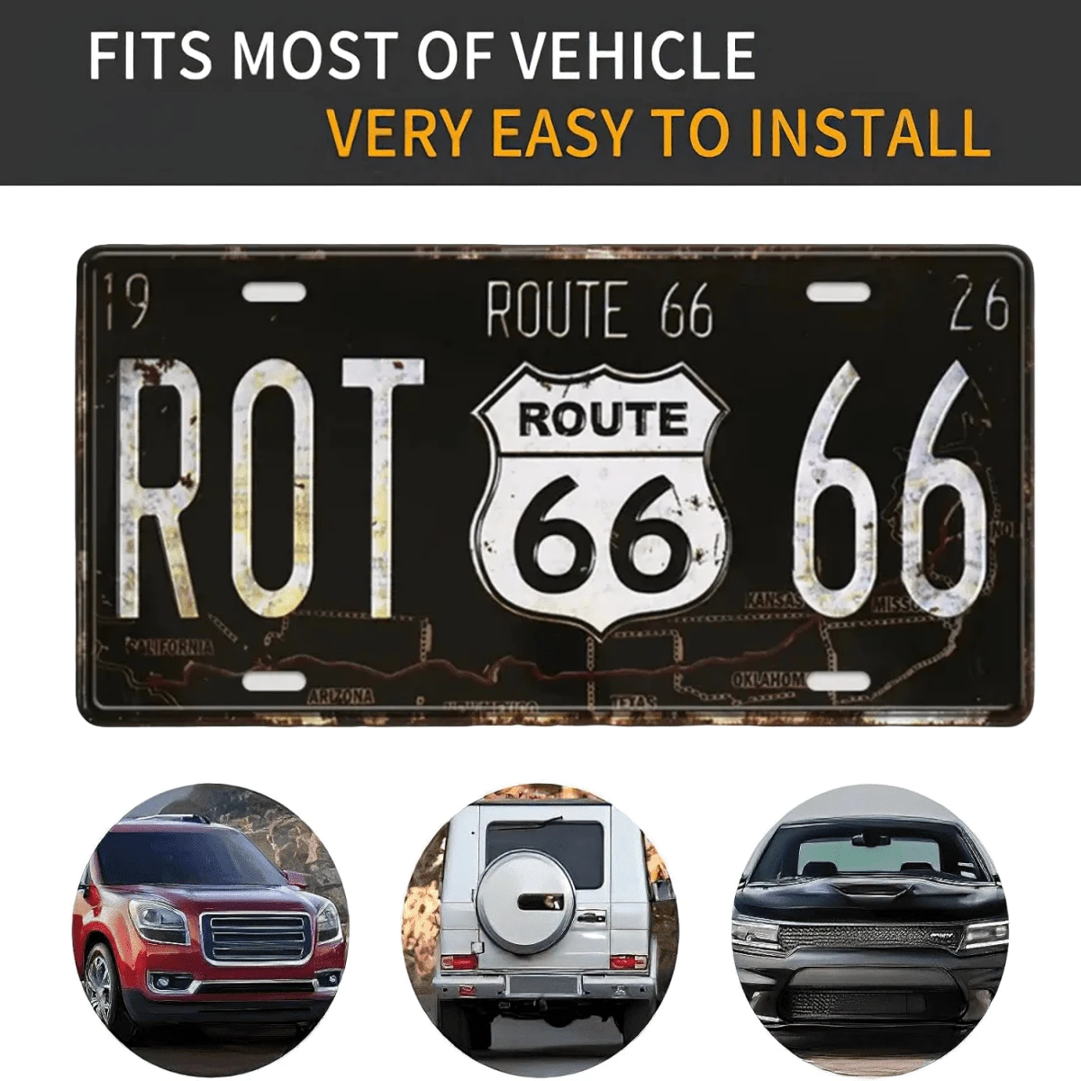 1pc Retro Tin Plaque Metal Car License Plate Sign, Vintage House Living Room Decoration Auto Tag For Car Front Plate Cover, Vanity Tag For Cosmetic Table, Novelty Aluminum License Plate For Men And Women, 6x12in