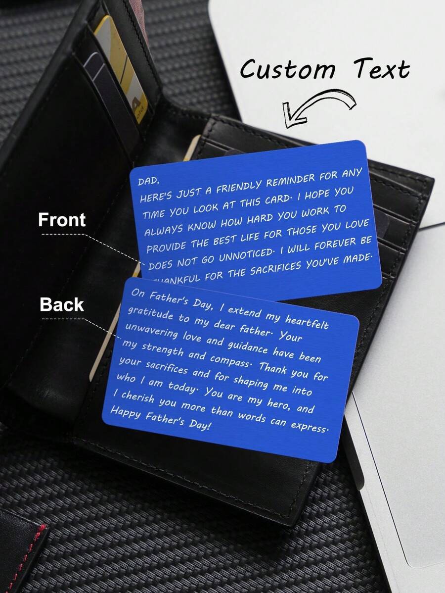 1pc Custom Wallet Insert Card With Text Gift For Dad, Husband Or Boyfriend, Personalized Wallet Card For Daddy, Custom Anniversary Gift For Him Personalized Multicolor Wallet Card Custom Card Keepsake Gift For Him Personalized Gifts For Men, Father's Day Gift, Birthday Gifts, Gifts For Dad/ Husband/ Men/ Boyfriend