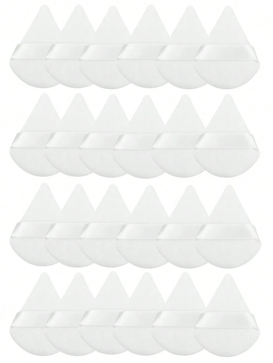 24pcs/15pcs/8pcs/3pcs Triangle Flocked Makeup Sponges, Soft Fluffy Textured, Suitable For Face/Body Powder Puff, Mixed Set Cosmetic Beauty Tools
