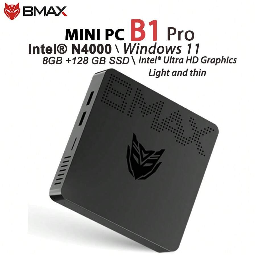 BMAX BMAX Mini PC B1PRO Windows 11 Pro 8GB RAM 128GB ROM N4000 Micro computadora de escritorio WiFi de doble banda mini pc