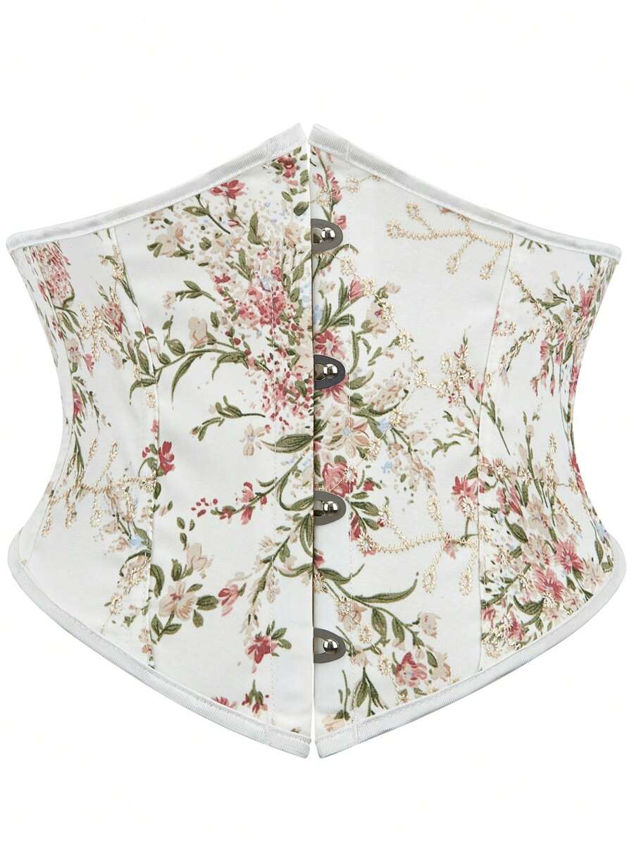 1pc Waist Trainer Corset Belt With Steel Boning And Chest Support, Palace Style