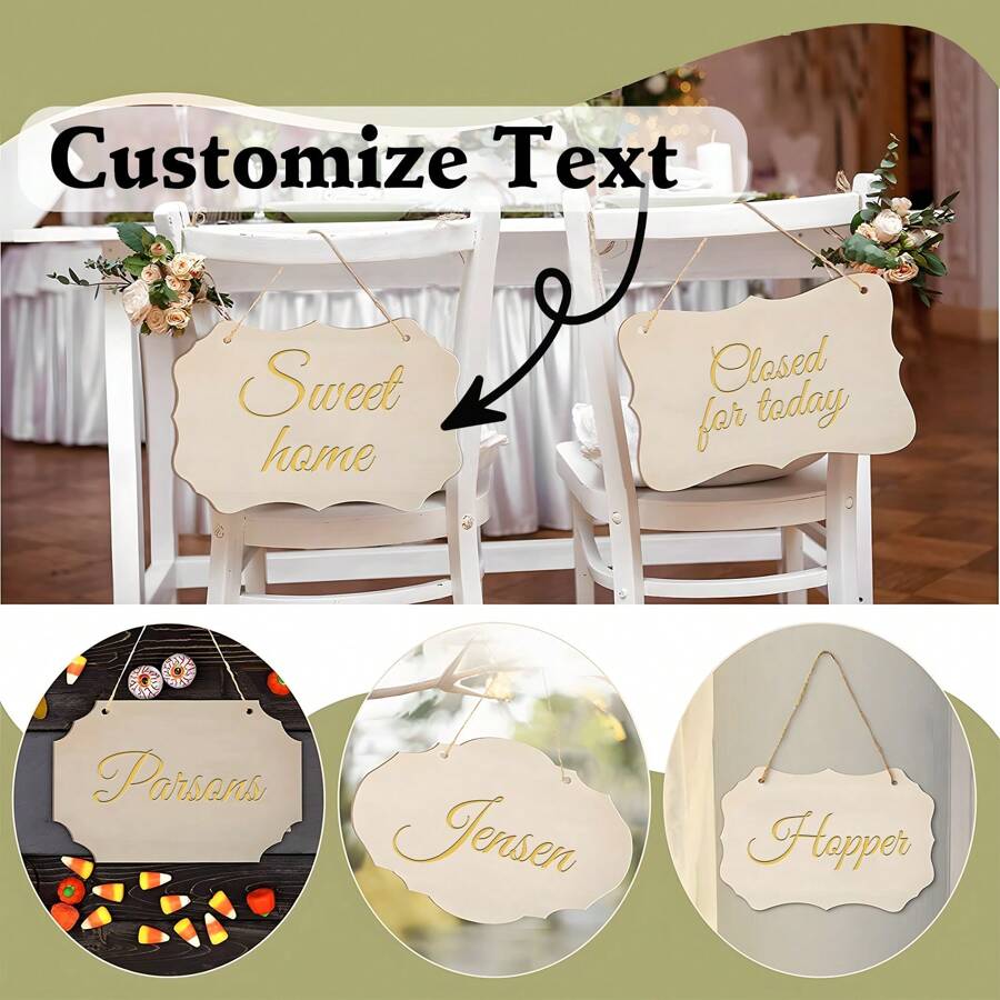 2 Packs Custom Polygonal Wood Signs - Personalized Wood Signs | Custom Polygonal Wood Signs Personalized Wooden Hanging Blank Wooden Signs | Wooden Sign Supplies | Make Your Own Sign | Wooden Signs To Hang On Tree Branches, Door Panels, Pet Houses, And Can Customize The Name