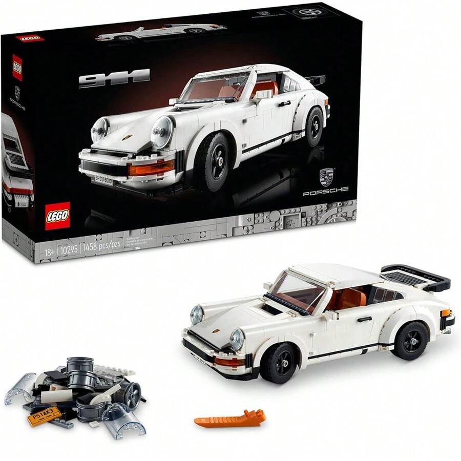 LEGO مجموعة أيقونة بورشه 911 10295 طراز قابل للتجميع، سيارة سباق نموذجية تورتشا، مجموعة نموذج لكبار والمراهقين للتجميع، فكرة هدية لتزين الغرفة