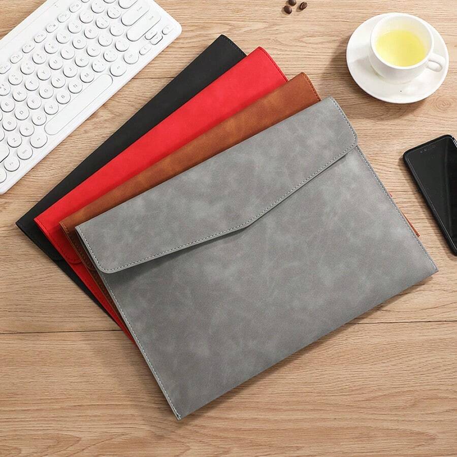 A4 File Folder PU Leather Business Document Folder Briefcase Portfolio Back To School