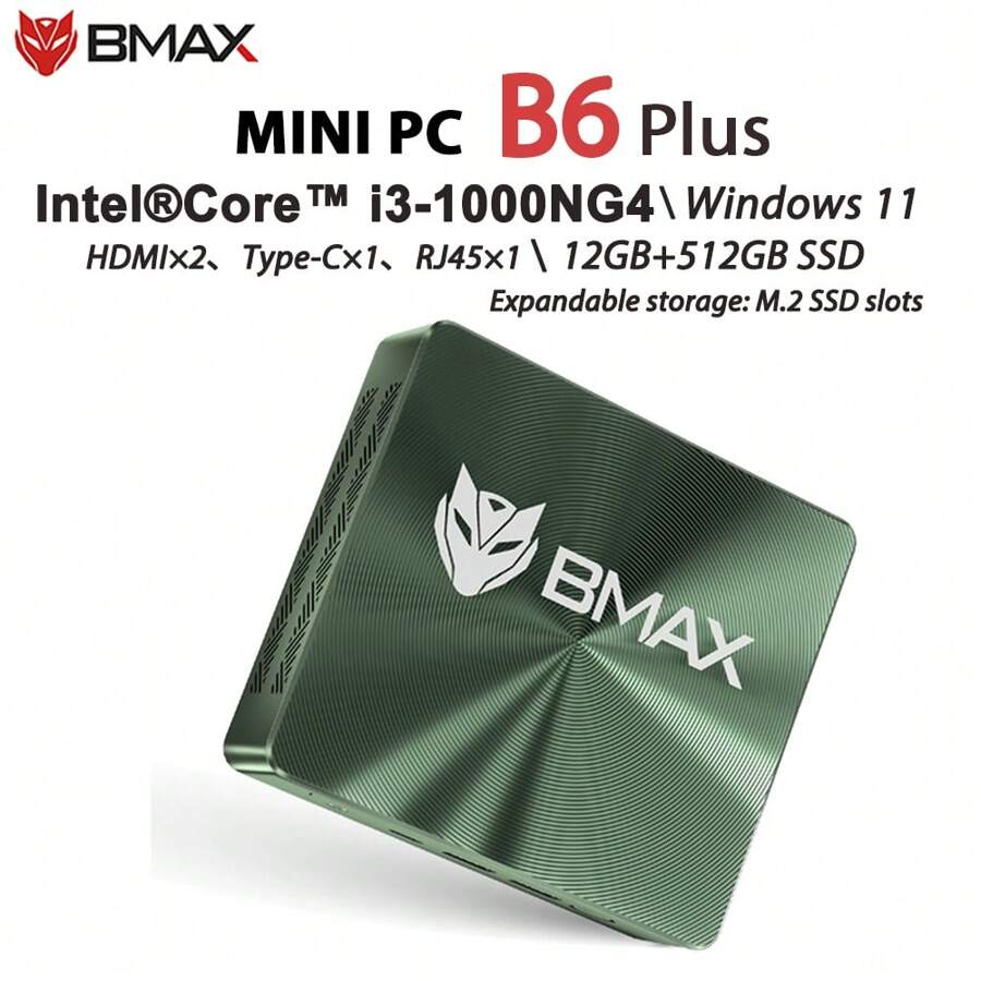 BMAX BMAX B6 Plus Mini PC Windows 11 PC Intel I3-1000NG4 12GB DDR4 RAM 512GB NVMe SSD WIFI 5 USB 3,0 USB * 3 * 2 Bluetooth4.2