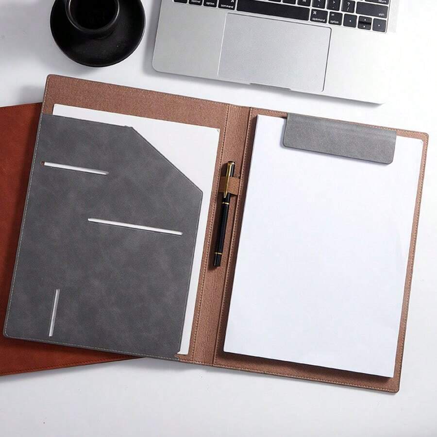 A4 Business Leather Document Folder Manager Portfolio For Contract And Receipt Management,Back To School,School Supplies