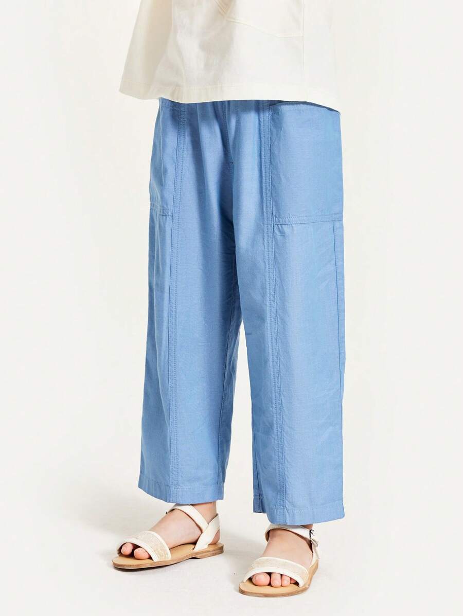 mini bala Pantalones largos elásticos nuevos de verano 2024 para niños y niñas