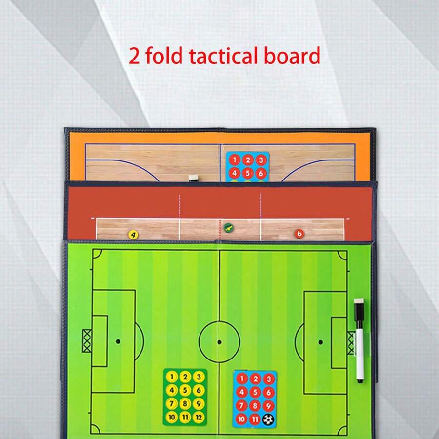 1pc Portable Folding Magnetic Coaching Board For Basketball, Football, Volleyball Training (Random Color)