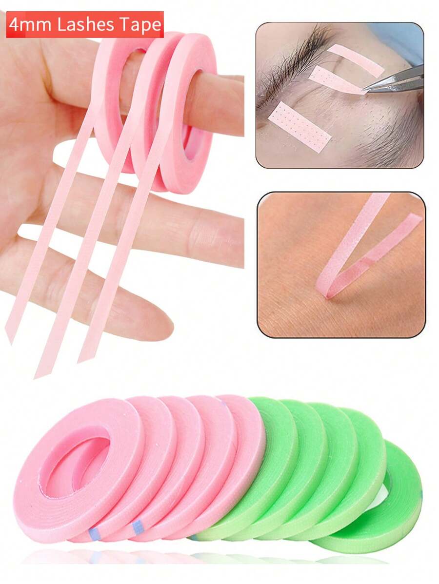 2/5/10 Rolls Eyelash Lift Tape Lash Extension Perm Tools Eyelash Lifting Kit False Eyelashes Tool Breathable Tape Isolation Medical Tape Hypoallergenic Eyelash Shop Makeup Tools 4mm*9m