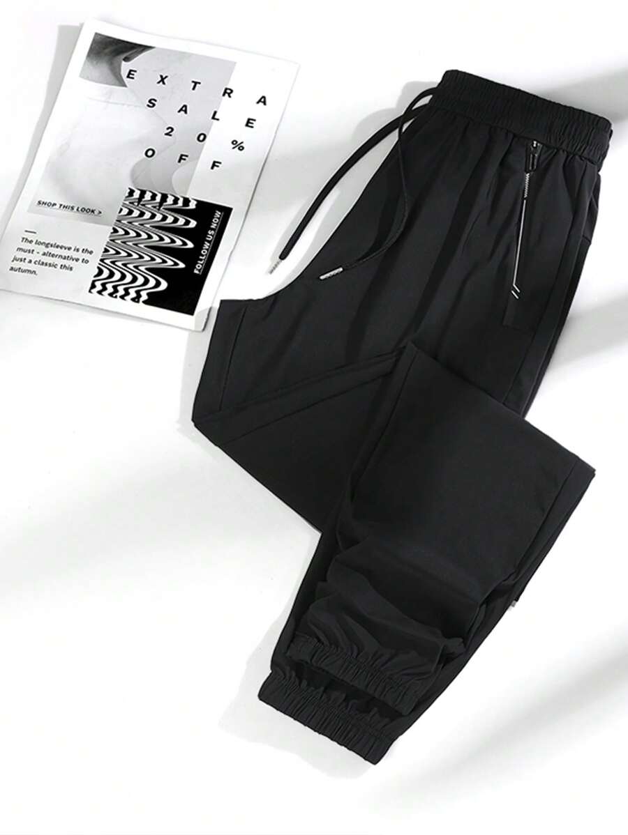 Women's Summer Running/Fitness Exercise Quick-Drying Cool Ice Silk Sweat-Wicking Breathable Four-Way Stretch High-Elasticity Tight Sports Pants With Leg Cuffs