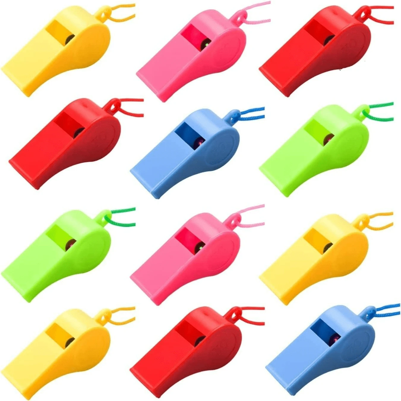 6/12 Stück/Packung zufällige Farbe Plastik Pfeifen Halsbänder Schule Fußball Sport Cheerleading Pfeifen Trainings Fußball Pfeifen Schiedsrichter Pfeifen