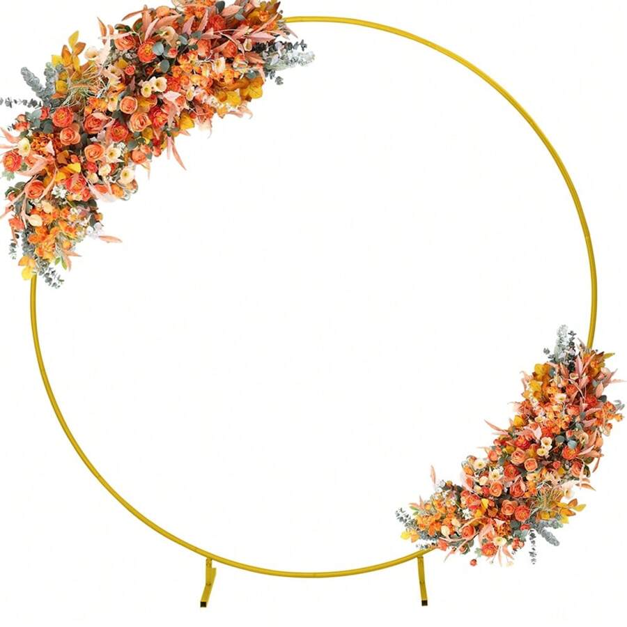 Gold Round Backdrop Stand Metal Circle Balloon Arch Frame Wedding Arch For Ceremony Birthday Party Shower Anniversary Bridal Graduation Decoration