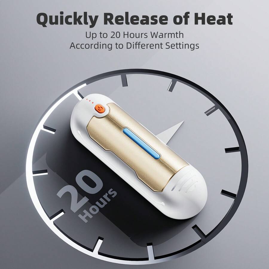 2-Pack Hand Warmer Rechargeable, Upgraded 2-In-1 5200mAh Electric Hand Warmers, Portable USB Reusable Handwarmer, For Outdoor Camping, Skiing, Hunting, Golf, Gift - White