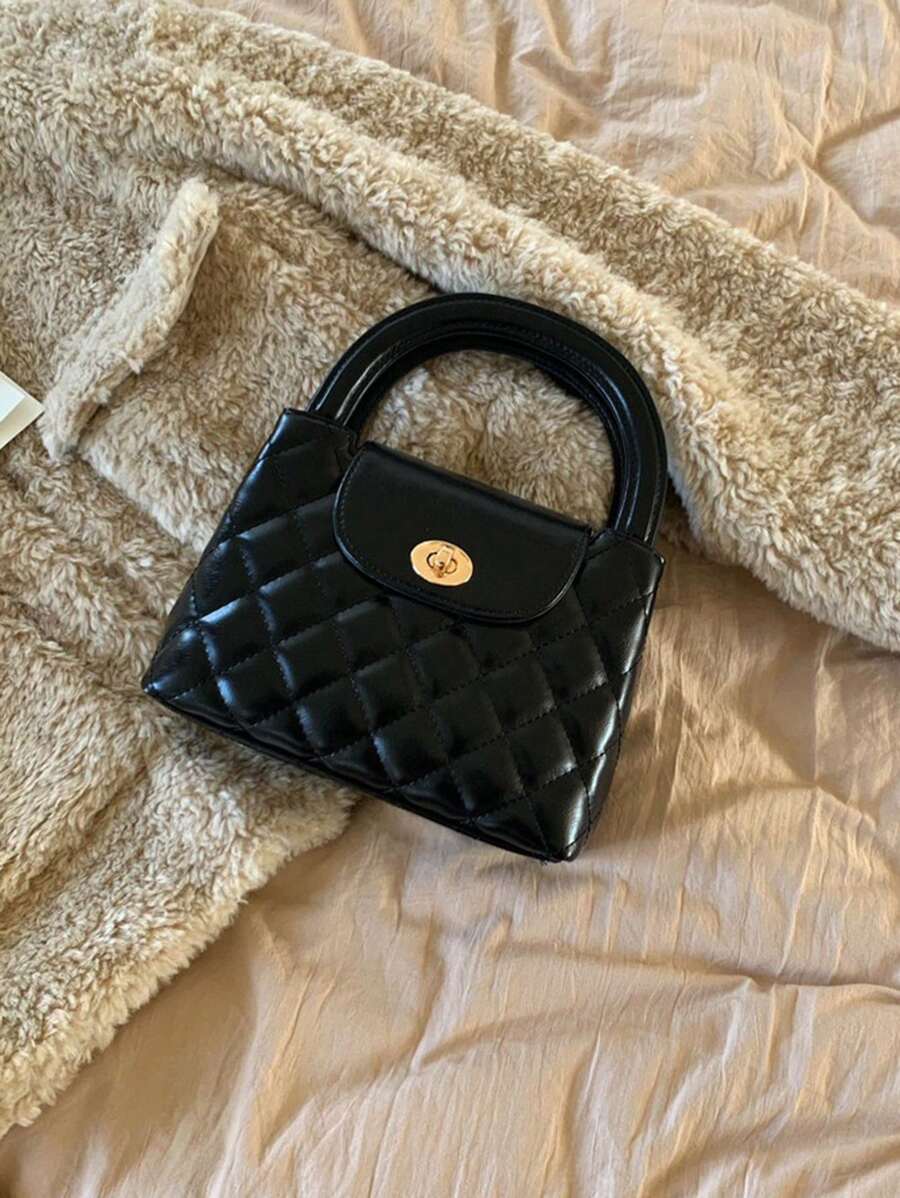 New Fashionable Versatile Quilted Embroidery Thread Shoulder Chain Bag, Perfect For Commuting, Dating Or Carrying As Handbag