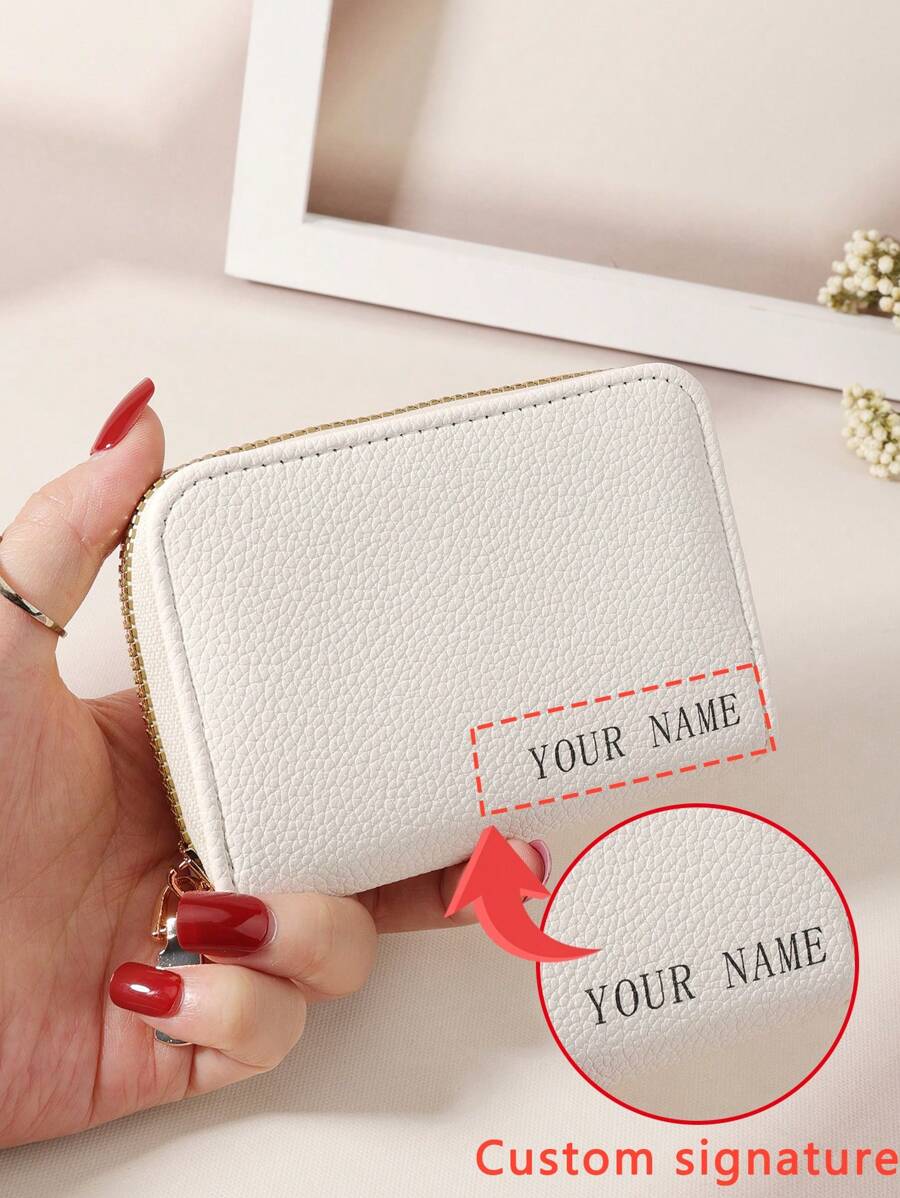 Billetera corta de moda con patrón de cocodrilo y múltiples tarjetas con firma personalizada, regalo para parejas en San Valentín/Día de la Madre/Cumpleaños