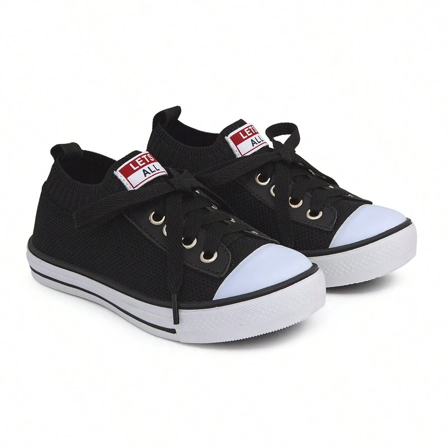 Tenis Meia infantil casual Lets All Feminino e Masculino Preto