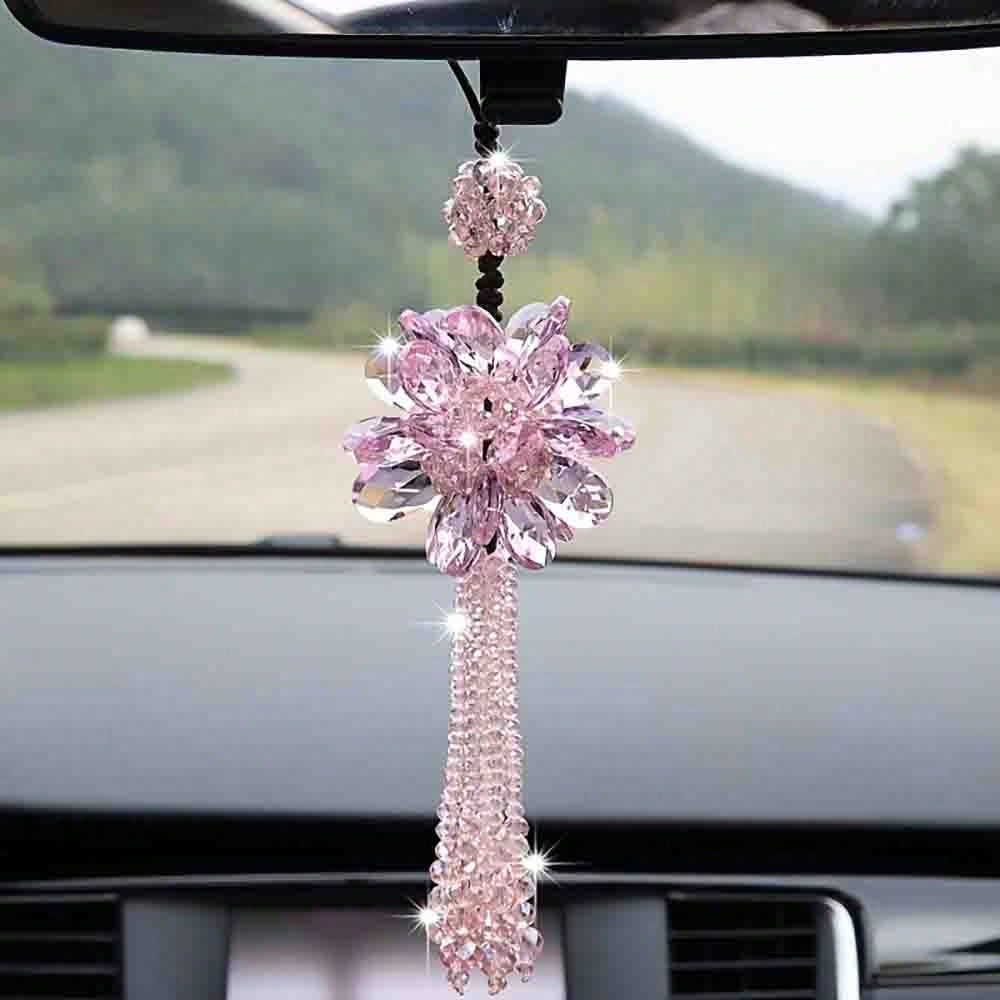 Elegante Colgante para coche de Peonía de Cristal: Deslumbre su manejo con lujo y ambiente - Decoración de vehículo única