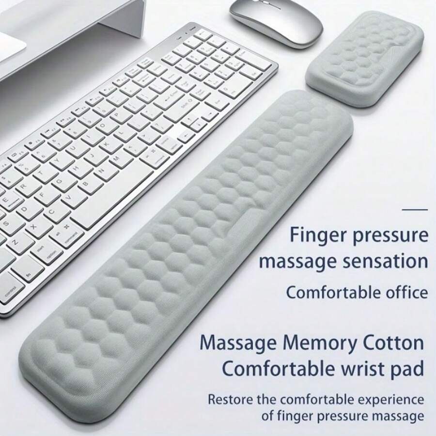 Computer Keyboard Wrist Rest And Mouse Wrist Rest Two-Piece Set, Mouse Pad With Wrist Rest, Keyboard Wrist Rest, Mouse Wrist Rest, Ergonomic Memory Foam Wrist Rest, Massage Wrists, Comfortable And Breathable