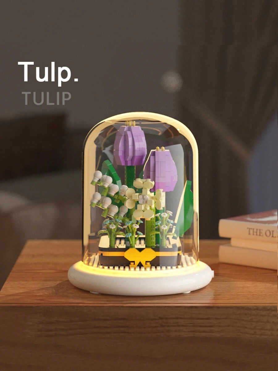 Set de bloques de construcción en forma de flores, ideal como regalo del Día de la Madre, flores eternas y colección de plantas para ensamblar, rompecabezas decorativo, juguetes para niños, regalos de cumpleaños, decoración de habitación, regalos de invierno