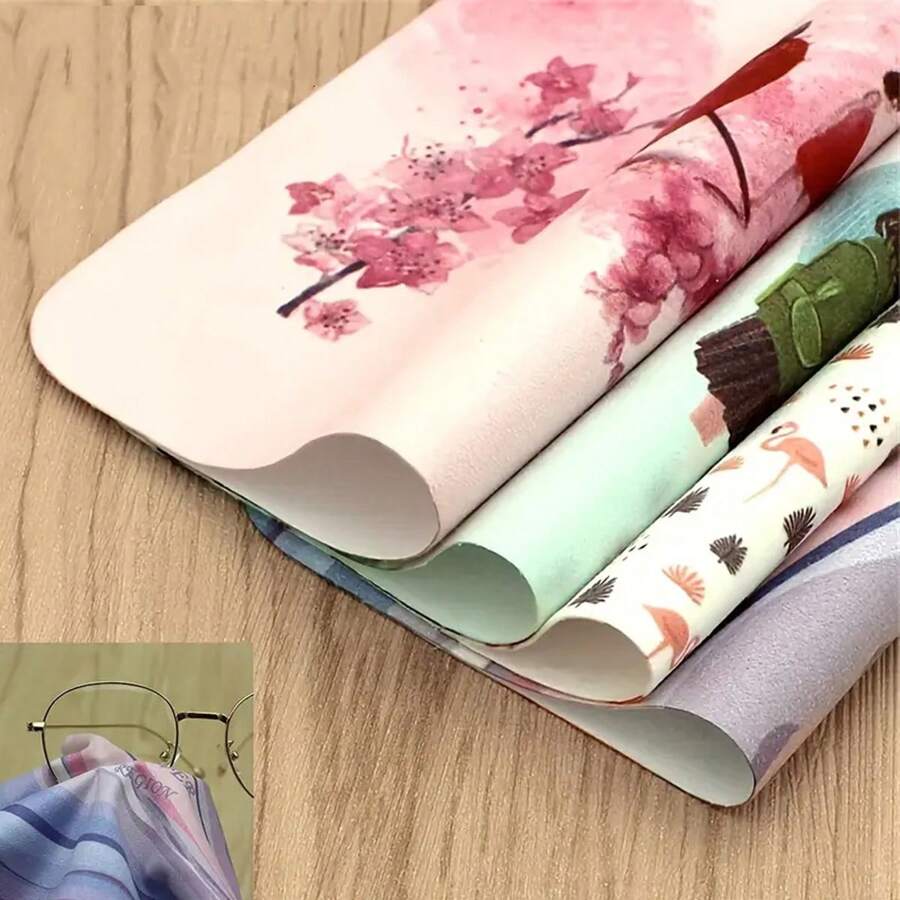 Set de 4 paños de limpieza para gafas, paño de limpieza de microfibra, paño antivaho para gafas, paño de limpieza para gafas, paño de limpieza para lentes, paño de limpieza reutilizable para pantallas de ordenador y teléfonos móviles, accesorios de gafas de Halloween para mujeres