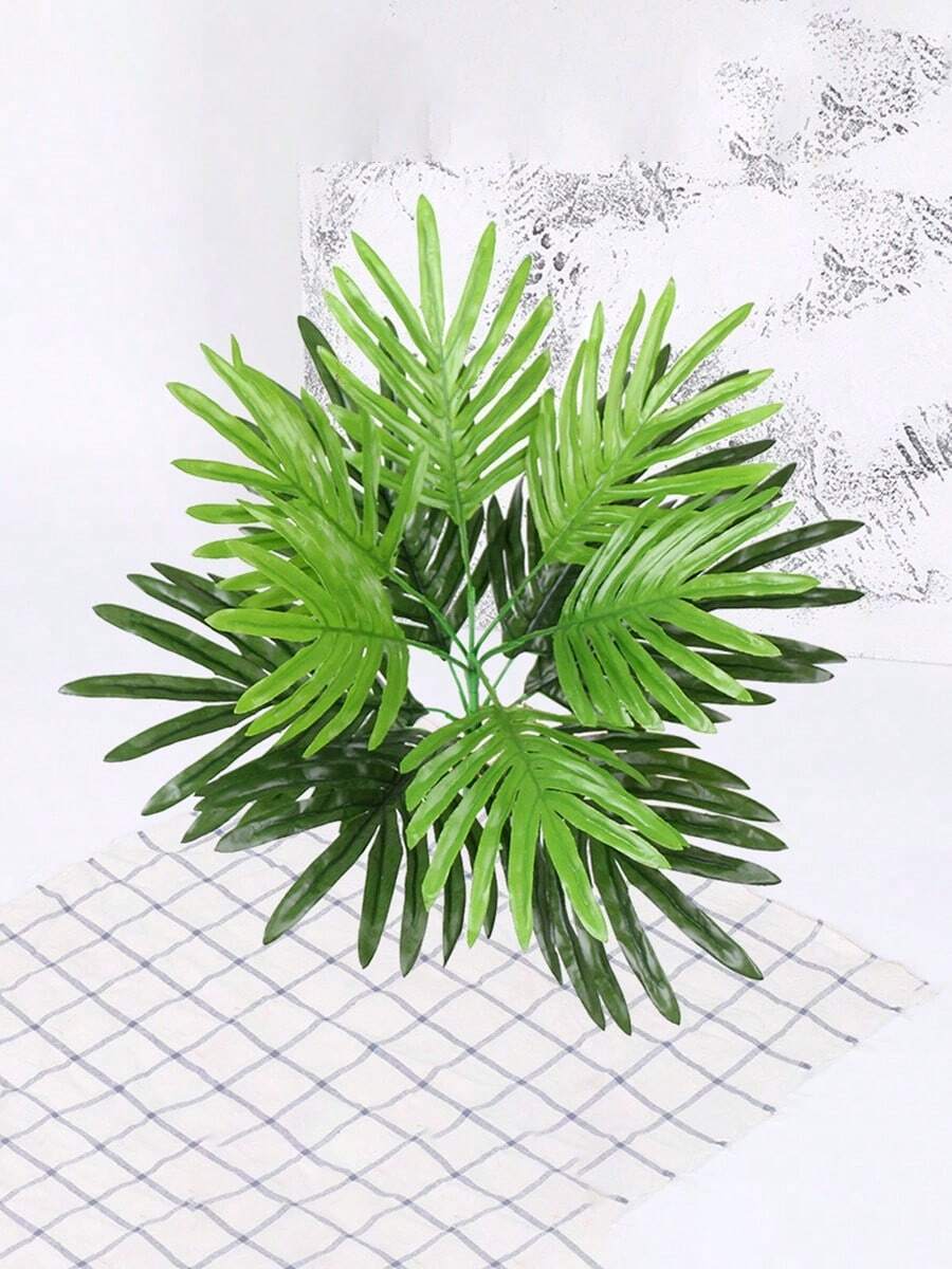 3 Pack 15.75 Inch Palm Artificial Plants, Faux Palm Leaves Ferns For Home Kitchen Party Flowers Arrangement Wedding Decoration