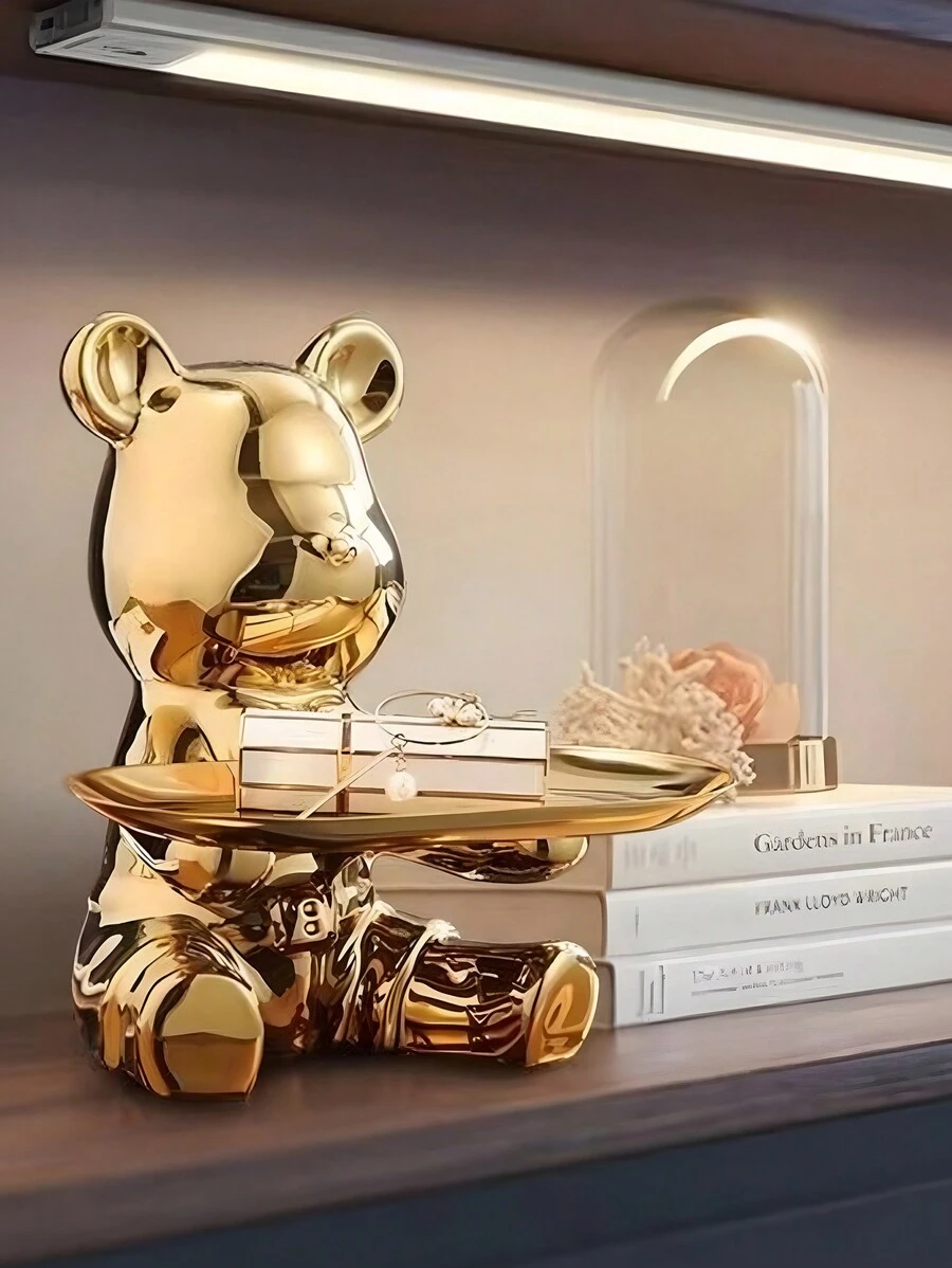 Eine keramische bärförmige Platte, dekorative Platte zum Aufbewahren und Präsentieren von Schmuck, geeignet für Esszimmer und Wohnzimmer Dekoration, Valentinstag, Schulbeginn