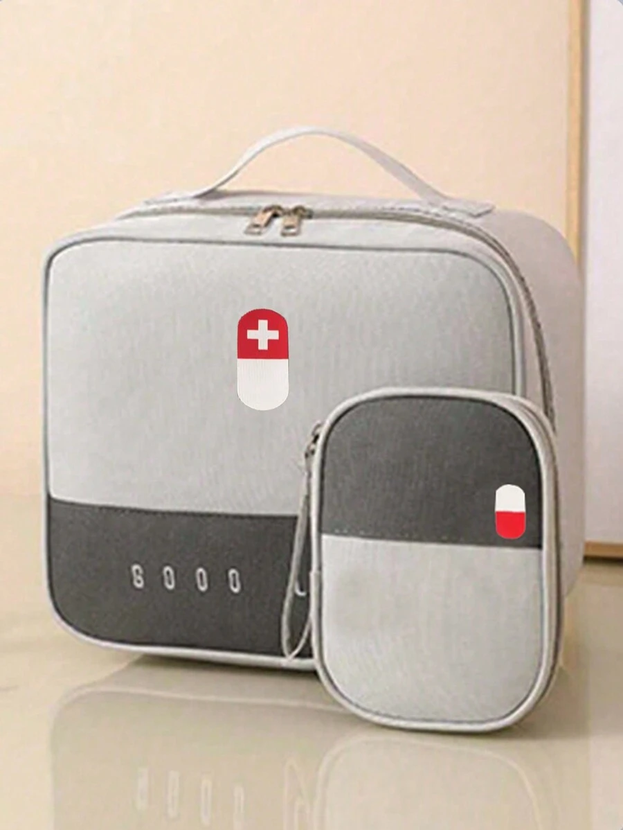 2 PCS Bolsa Médica Portátil de Viagem para Viagens de Negócios Bolsa de Medicamentos Grande e Pequena para Primeiros Socorros de Emergência ao Ar Livre Bolsa de Armazenamento de Medicamentos Domésticos (A Posição do Padrão do Logotipo é Colocada Aleatoriamente) Bolsa de Medicamentos Bolsa de Armazenamento de Medicamentos Organizador de Medicamentos Kit de Primeiros Socorros Bolsa de Primeiros Socorros Acessórios de Viagem Organizador de Viagem Itens Essenciais de Viagem Coisas de Viagem Bolsa de Viagem Férias Universitárias Cruzeiro Itens Essenciais de Férias de Verão para Acampamento ao Ar Livre Caminhada Caça
