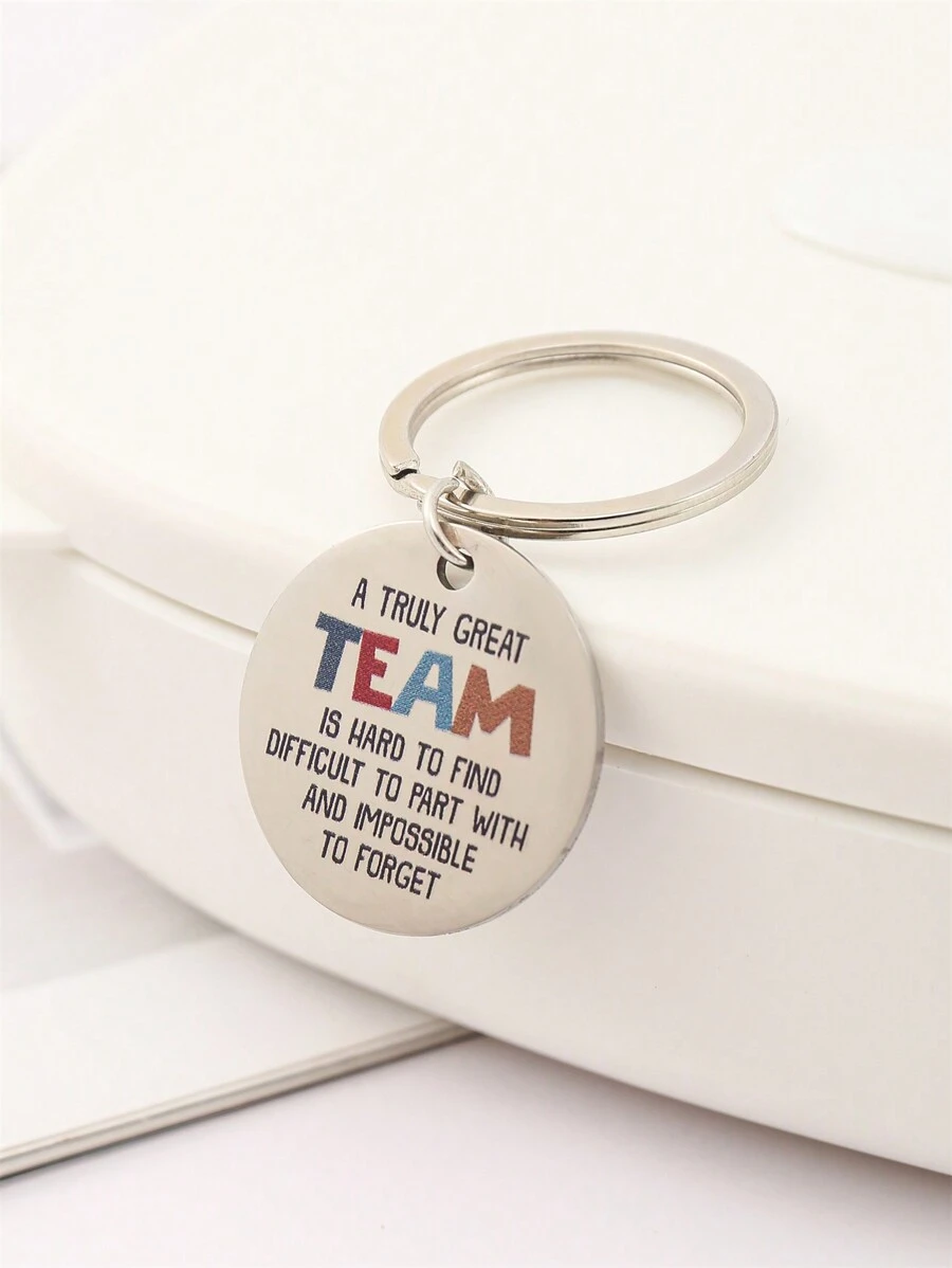1 Stück inspirierender Schlüsselanhänger aus Edelstahl mit der Aufschrift "Ein wahrhaft tolles Team" - perfektes Geschenk für Kollegen, Freunde und Teamkollegen, Auto-Zubehör, Taschenanhänger