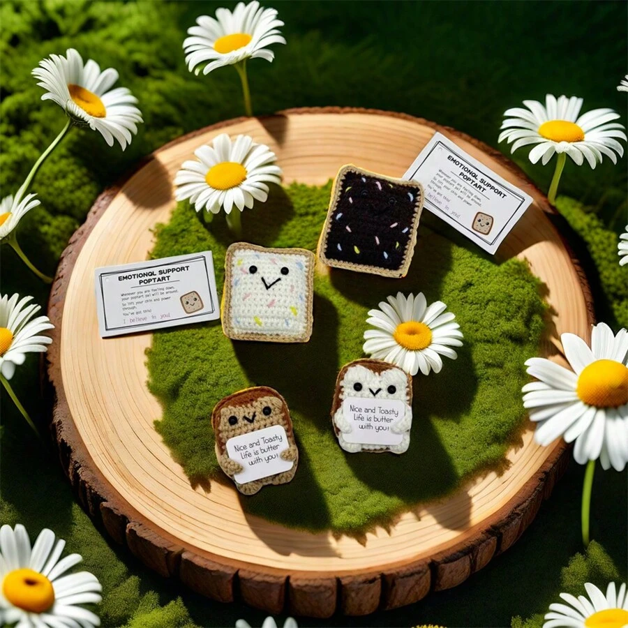 Handcrafted Toast Decor Set, 4-Piece Cute Room Ornaments, Gift-Ready, Charming Home Accents & Unique Decoration, Perfect For Toast Lovers
