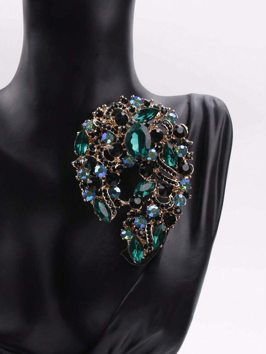 1pc New Fashion Rhinestone Brooch Six Colors Are Available Simple And Atmospheric Clothing Accessories Brooch