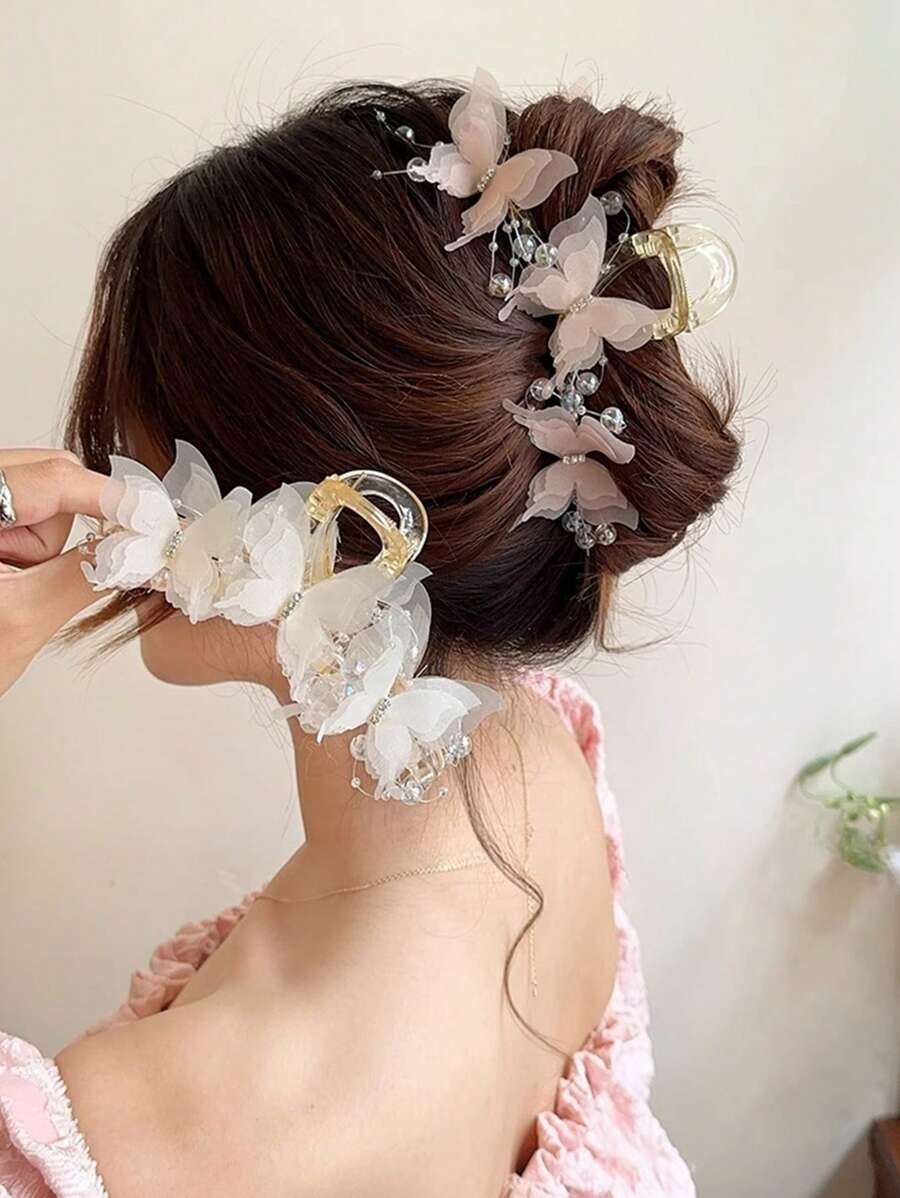 Pince à cheveux en maille multicouche en forme de papillon, pince à cheveux douce et de haute qualité, nouvelle pince à cheveux de style pour coiffures relevées de femmes, pince à cheveux, pinces à cheveux, pince à cheveux
