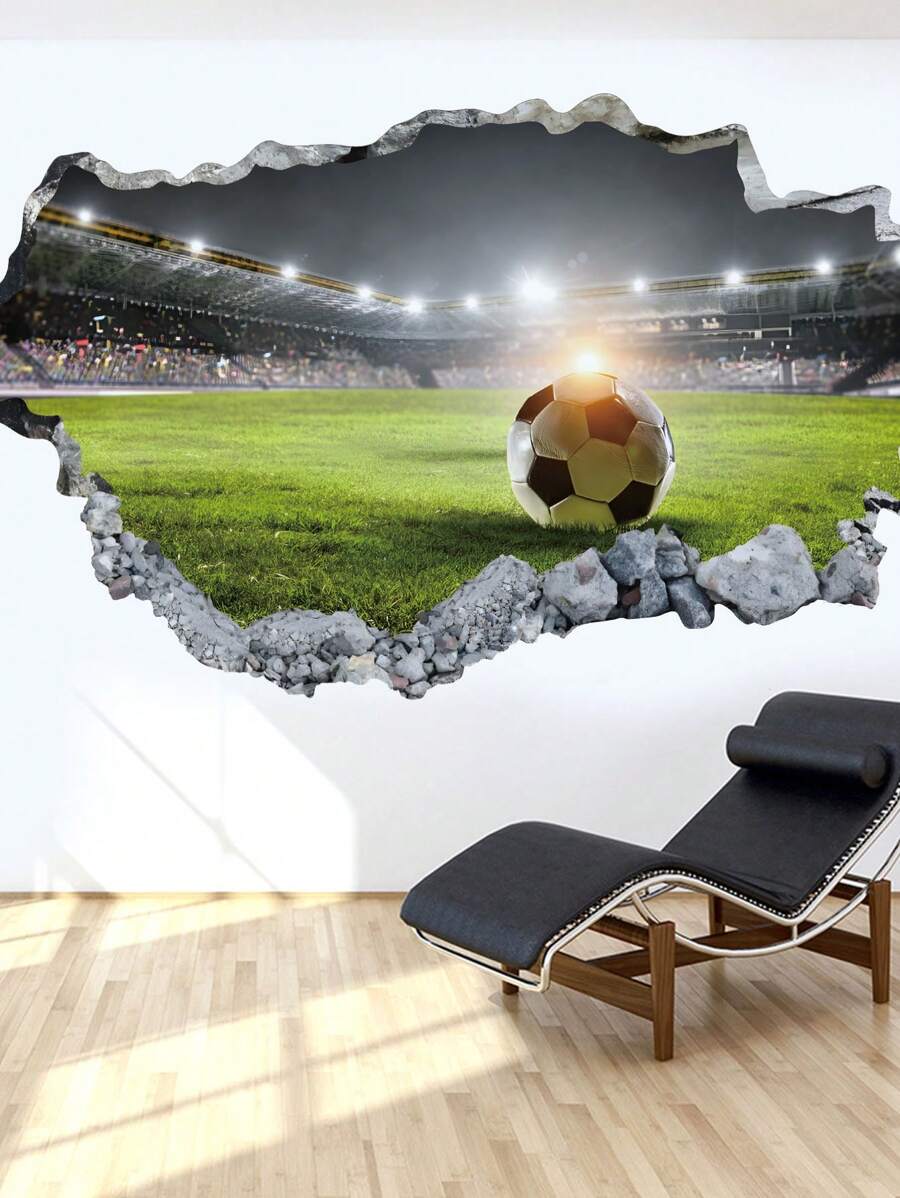 mama look 2pcs/8pcs 3D Cracked Wall Sticker, Cosmic Sky, Underwater , Soccer Field Self-Adhesive Mural, Removable PVC Wall Decal For Living Room, Foyer, Bedroom Background Decor,Stickers,Wall Decal,Vinly Decal For Home Decorations,Spring Decoration Items Refesh Your Home,Rama Decoration Stickers Gifts Birthday Graduation