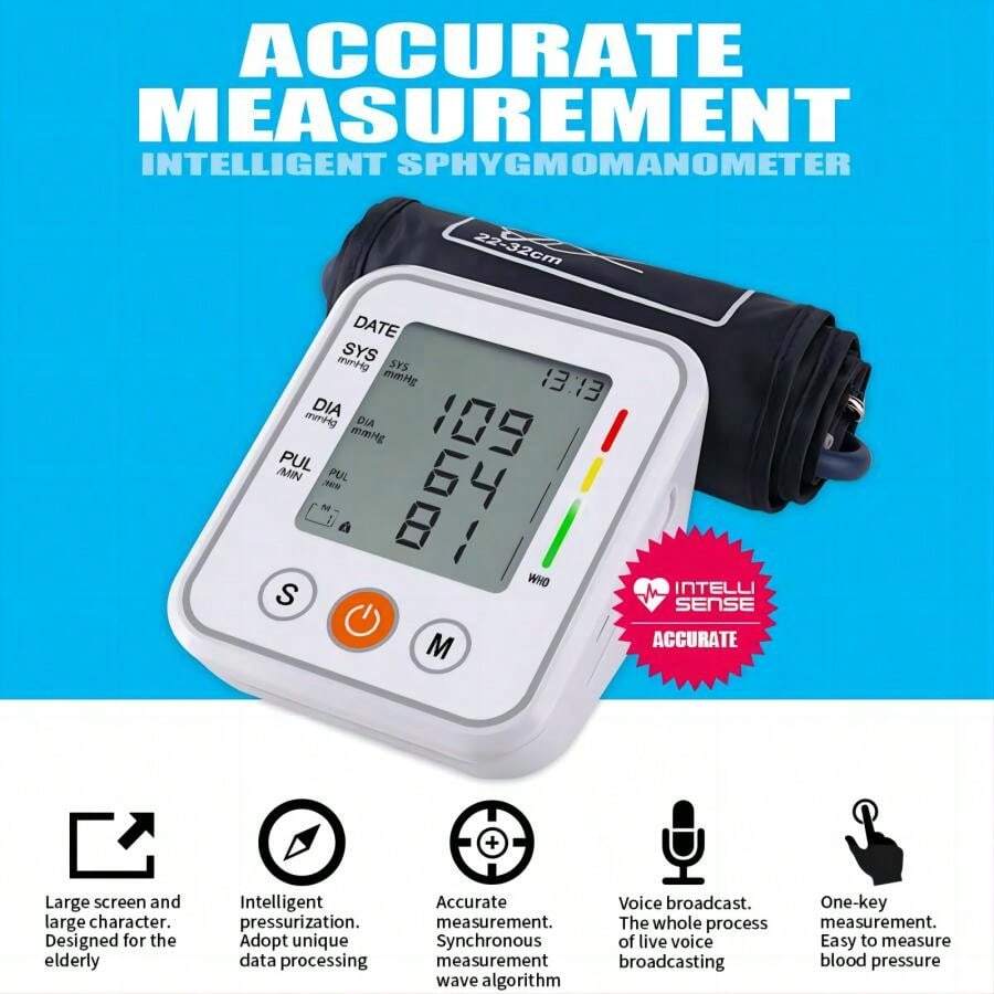 Wrist Blood Pressure Monitor, Bp Monitor Large LCD Display, Blood Pressure Machine, Arm Type Electronic Blood Pressure Monitor