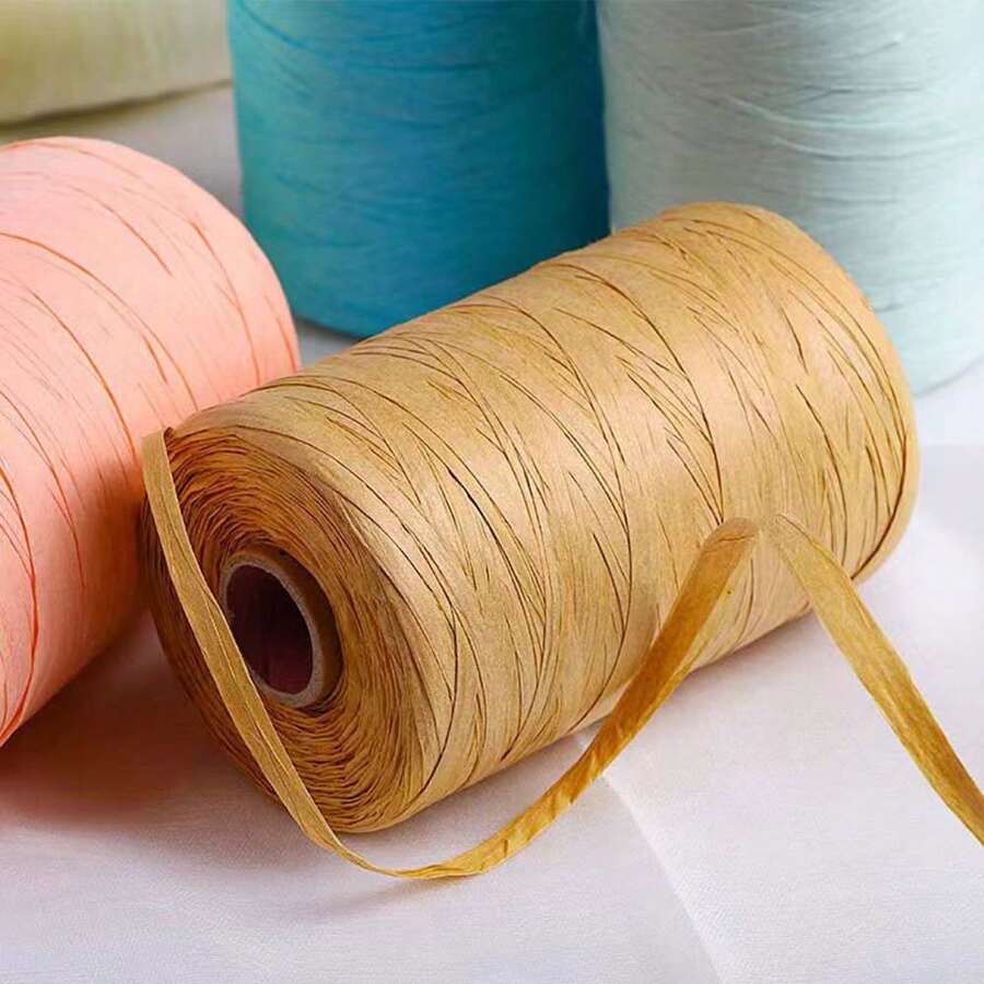 300m Raffia Paper Twine, Braided Paper Rope, Hand Knitting Material For Hats, Bags, Gift Wrapping & Packaging Tying,Christmas Valentine Day