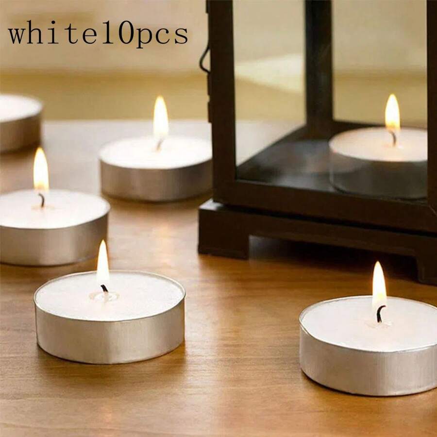 10pcs Holiday Decor 2-4 Hour Tea Light Candles, Hotel Proposal Birthday Aromatherapy Warming Candles For Tea Brewing Gifts Graduation