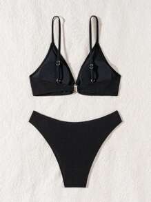Ensemble bikini noir simple pour femmes arrivée 2024 maillots de bain