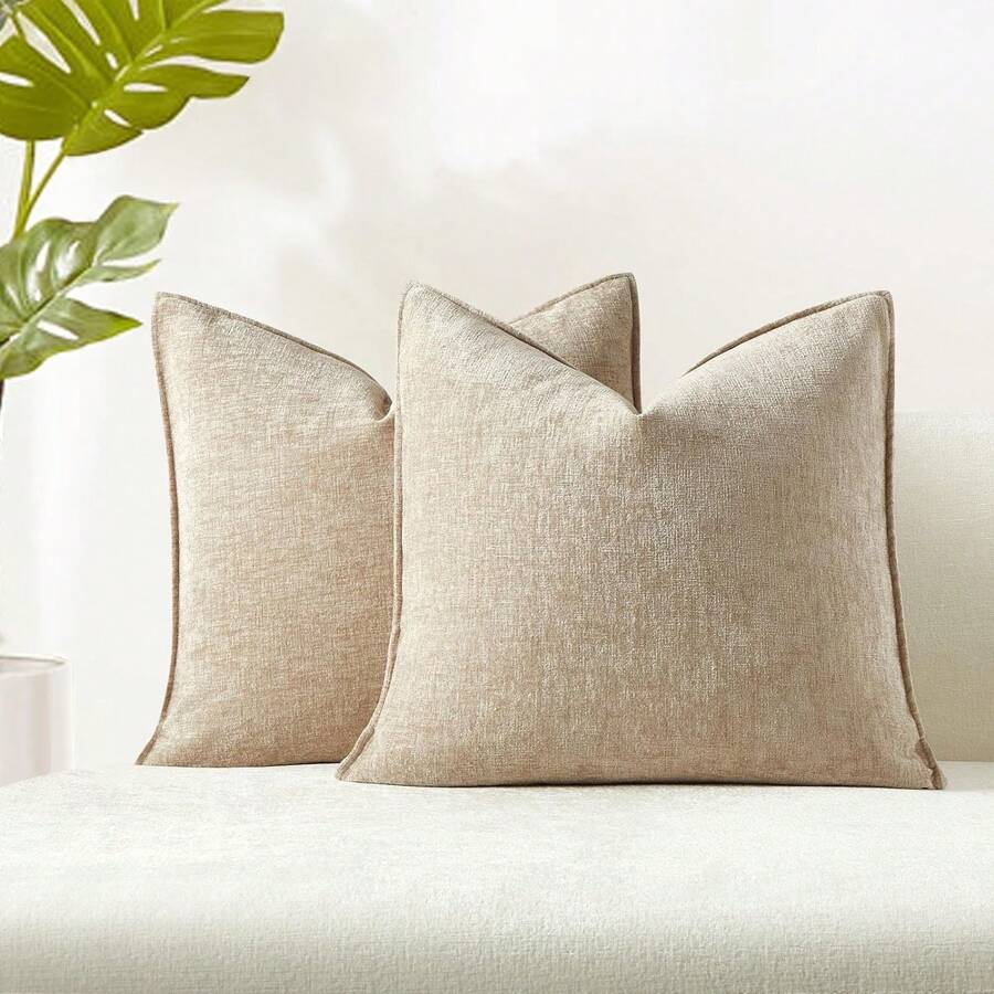 1 Peça Capa de Almofada Decorativa Lumbar Chenille 16x24 Polegadas, Estofada Macia, Capa Decorativa para Almofada de Sofá, Cama, Decoração de Casa em Cores Sólidas