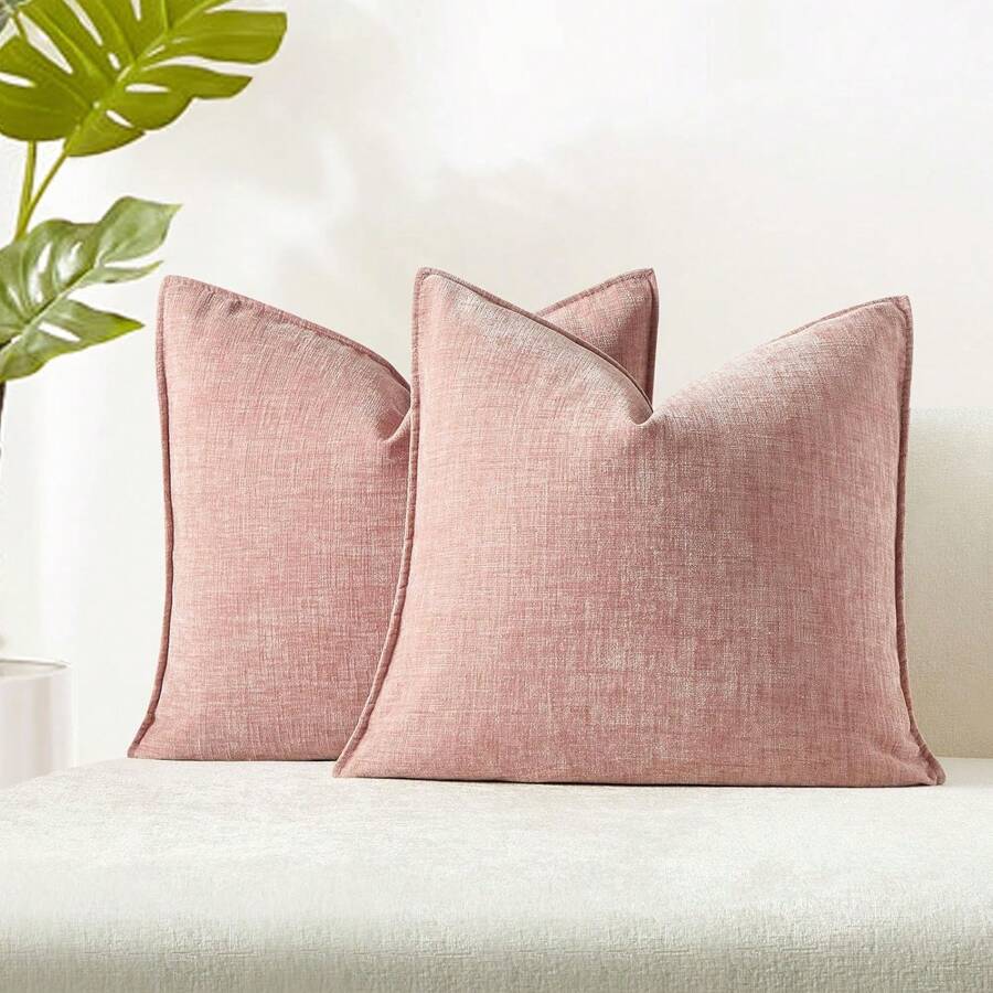 1pc Chenille Lumbar Throw Pillow Covers 16x24 Inch Soft Textured Decorative Cushion Cases For Couch Sofa Bed Solid Home Decor Pillowcases