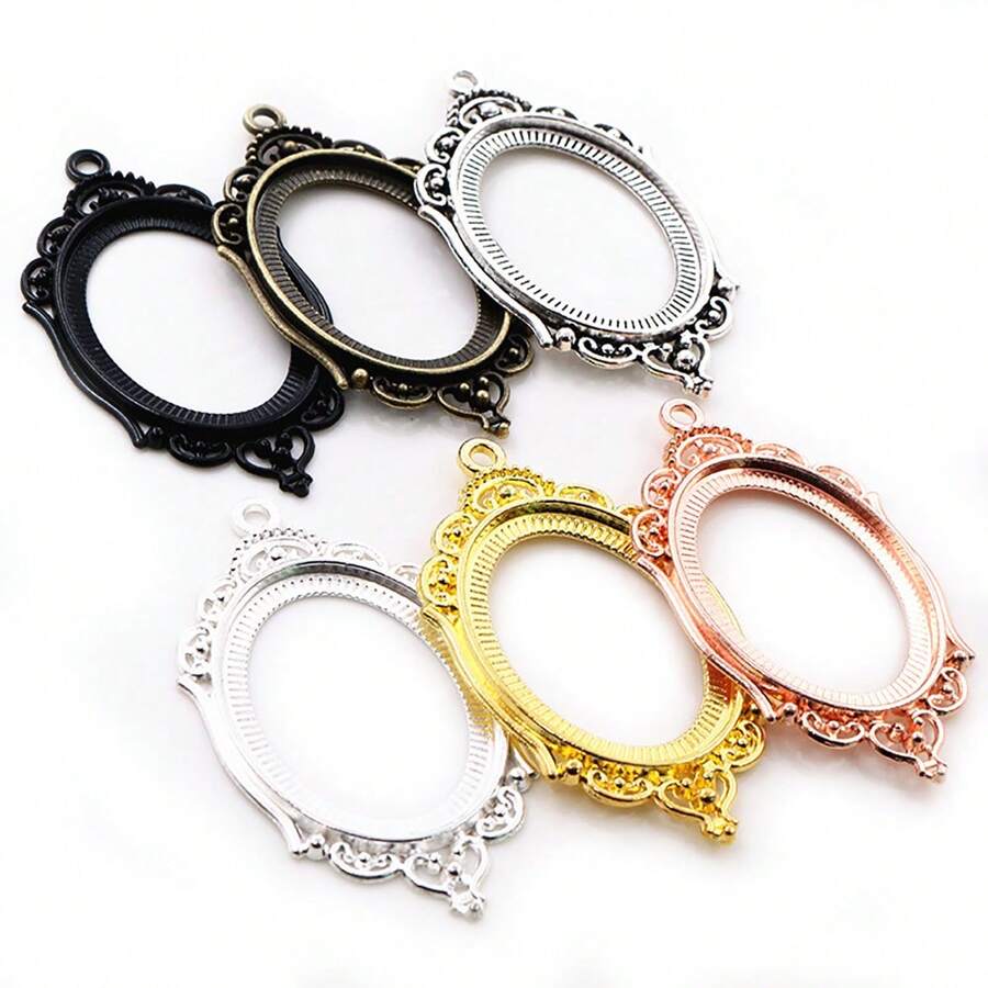 5 pièces Base de pendentif vide qui convient à des pendentifs de 30x40mm. Accessoires en métal creux pour la création de bijoux DIY