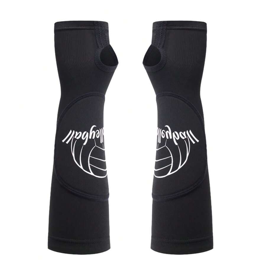 1 paire de chauffe-bras de volley-ball, protège-bras de volley-ball, accessoires de protection du avant-bras pour l'entraînement de volley-ball, protège-bras pour hommes ou femmes, manchon de avant-bras de sport de volley-ball avec support de poignet avec coussinet de protection et pouce