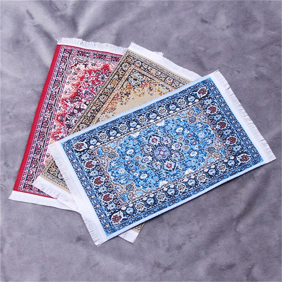 1:12 Dollhouse Miniature Carpet Model, Mini Accessory, Mini Home Carpet, DIY Decorative Floral Style Home Decoration Accessory, Miniature Crafthouse Doll,Miniature Doll Accessory,Diy Miniature House