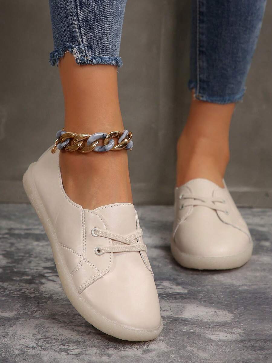 Pantofi de damă din piele moale, cu vamp joasă, albi, pantofi slip-on pentru vară, cu talpă de cauciuc
