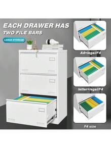 White + Metal + 3-4 Drawers