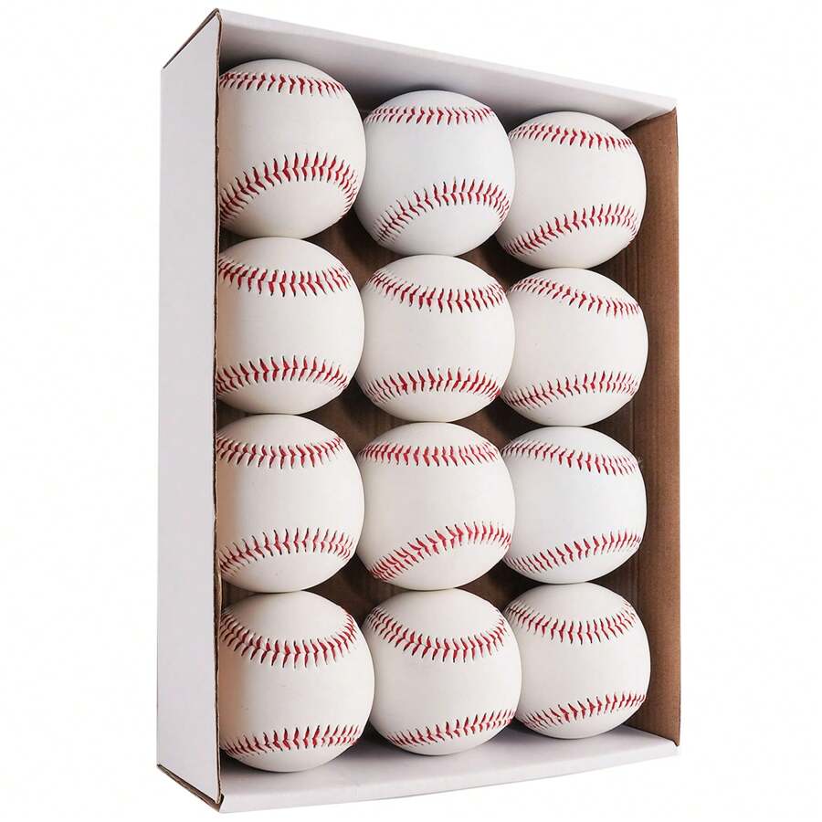 Forcebucket Baseball Official Size Practice Training Baseballs 12 Ball Pack Blank Baseball Sports Youth For League Play, Pitching, Batting, Fielding, Autograph, Gifts(One Dozen)
