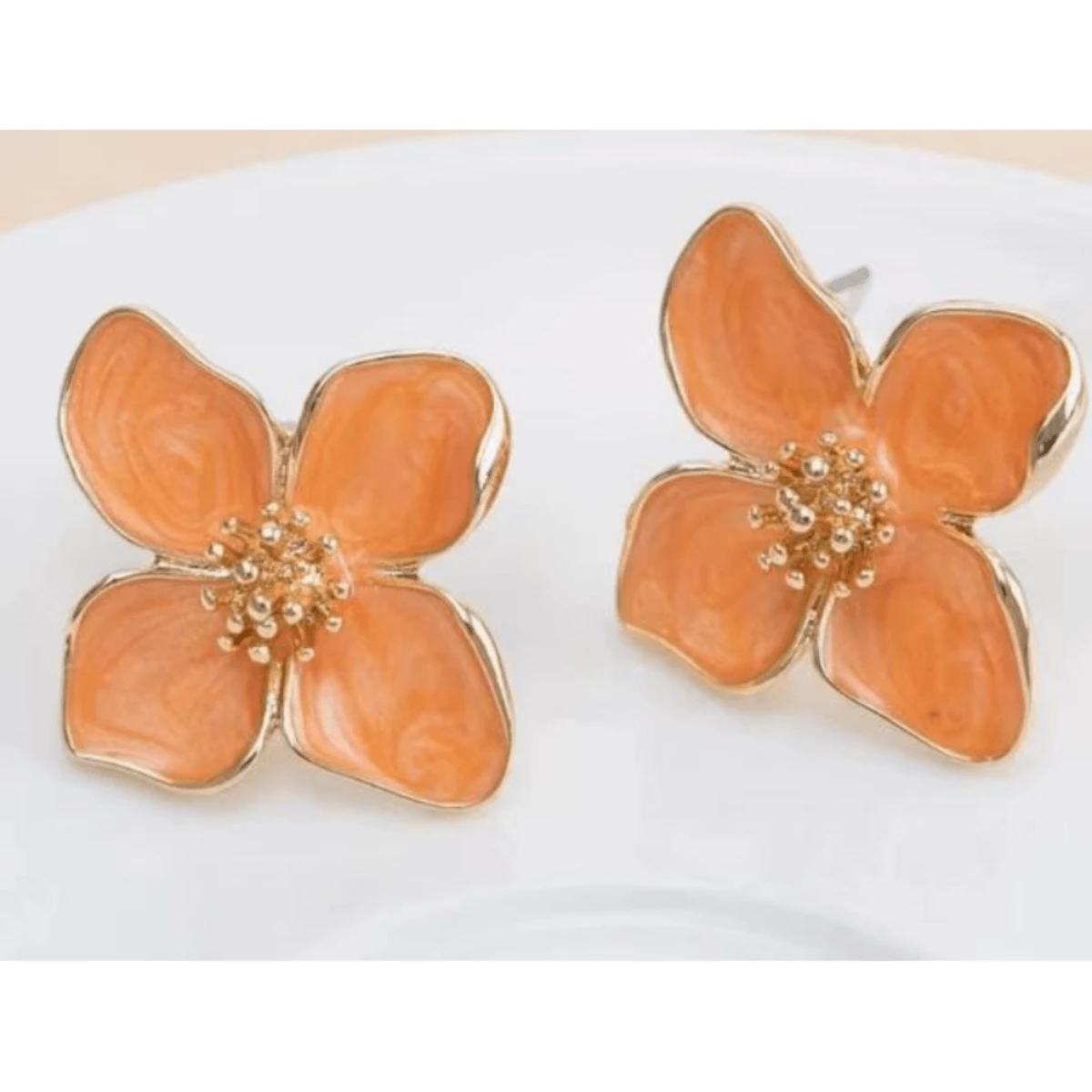 1 par de brincos de flor de laranjeira vintage hibisco da moda, brincos de pino florais versáteis para namorados, mãe, dia das mães, presente