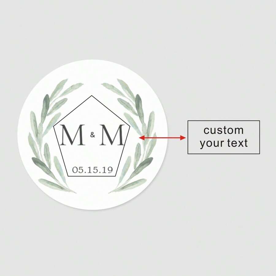 96 Pcs Personalized Round Circle Label Stickers Custom Name Date Thank You Stickers For Bridal Shower Party Favors