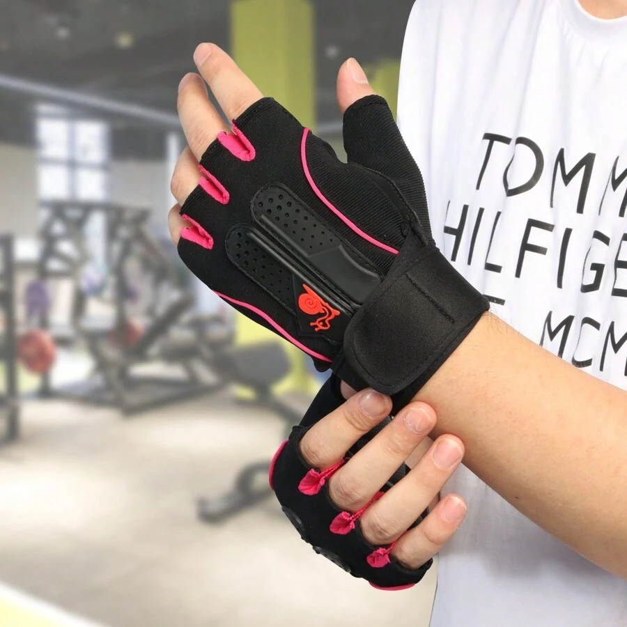 1 Paio di Guanti per allenamento antiscivolo e durevoli con supporto per il polso, design senza dita, adatti per uomo e donna, ideali per fitness, yoga, ciclismo