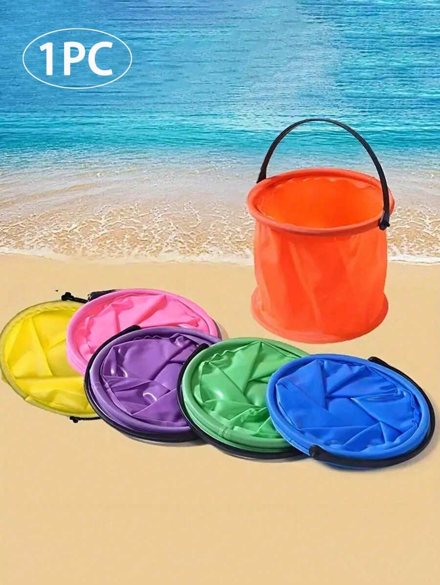 Cubo plegable de silicona mini para exteriores, cubos de playa, juguete de almacenamiento, cubos mini de colores caramelo para jugar con arena y agua en la playa en verano, cubos plegables para jardinería