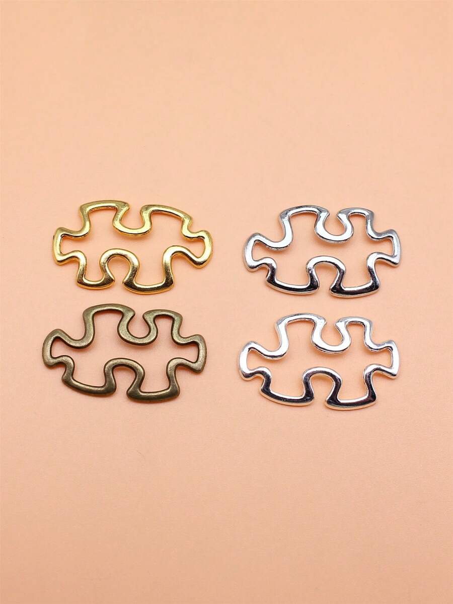 12pcs 30x18mm(1.18x0.71inch) Puzzle Pieces Connector Charms Pendant For Bracelet Necklace Earrings Jewelry Making Jewelry Crafts Accessories