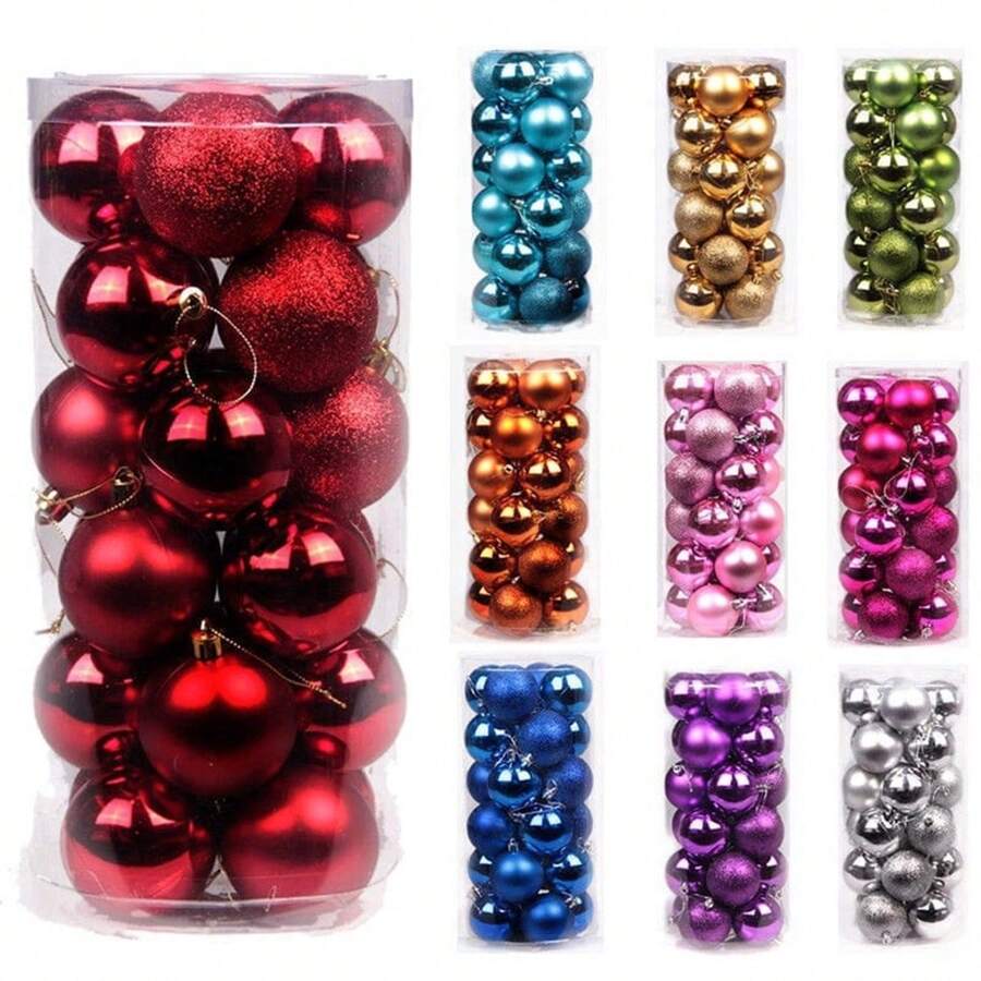Bolas Natalinas Enfeites De Arvore 6 Bolas Natal Decoraração 4cm